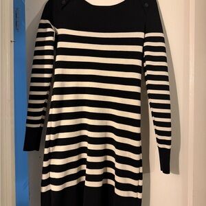 Striped Black and White Sweater Dress
